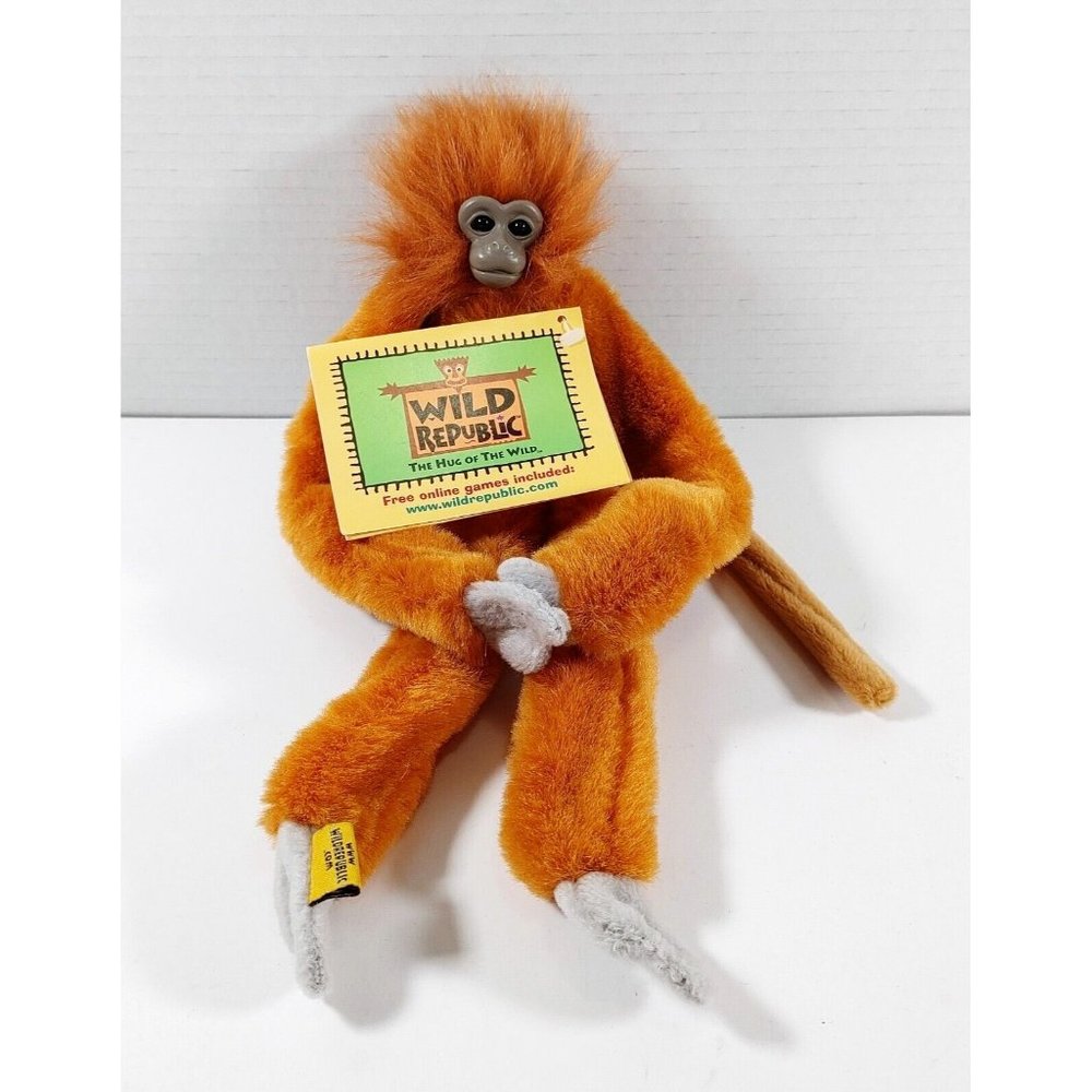 Wild Republic JAVI Golden TAMARIN MONKEY 12” Plush STUFFED ANIMAL NEW 1998